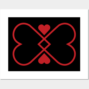 Hearts Butterfly Red Posters and Art
